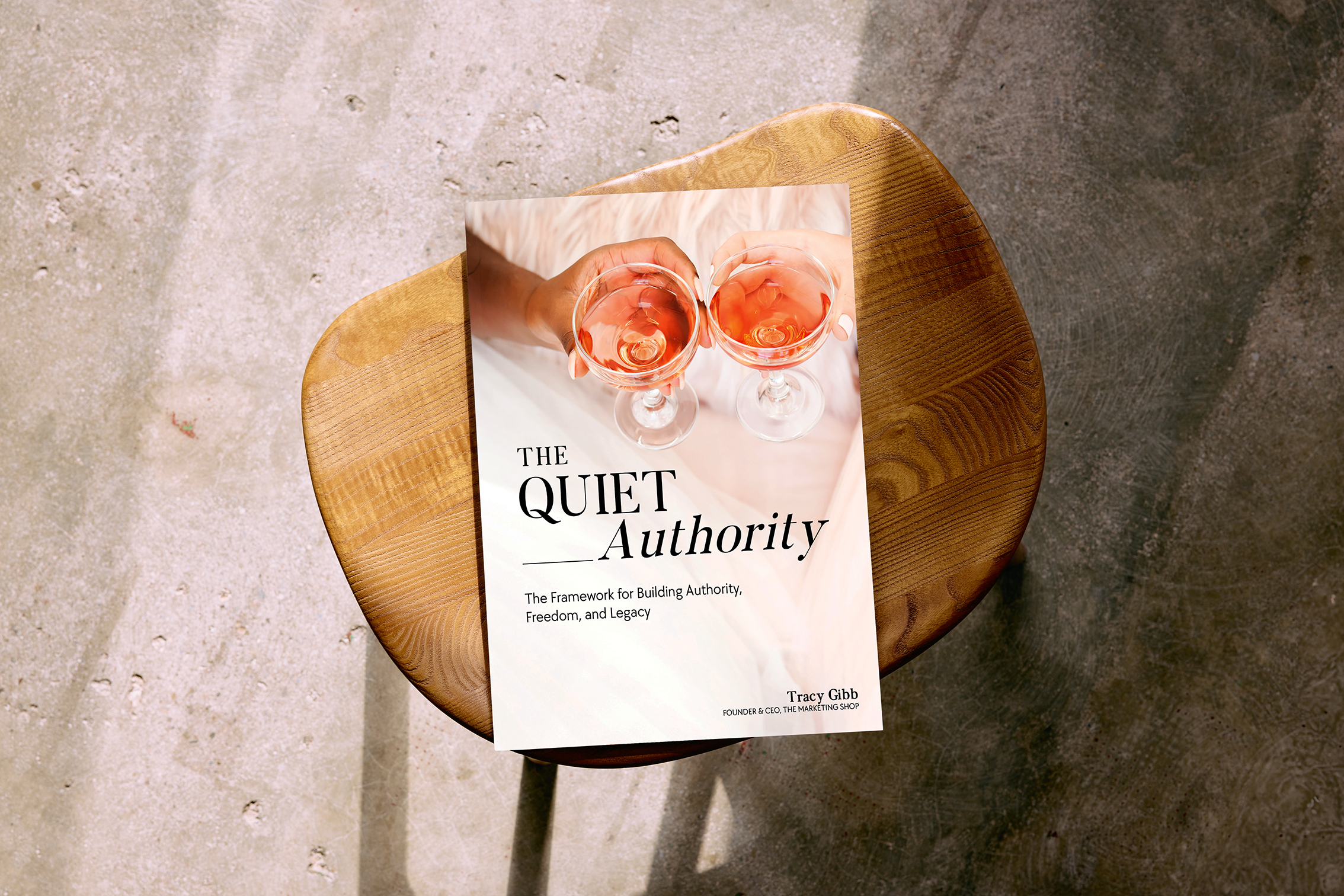 the quiet authority book cover, the product being offered, beside the headline